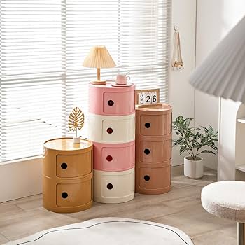 ピンク 4段 収納キャビネット Amazon｜[Rebirth]円柱ラック 4段 収納ラック 筒状 丸型収納